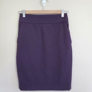 Express Navy & Maroon Diamond Pencil Mini Skirt 00
